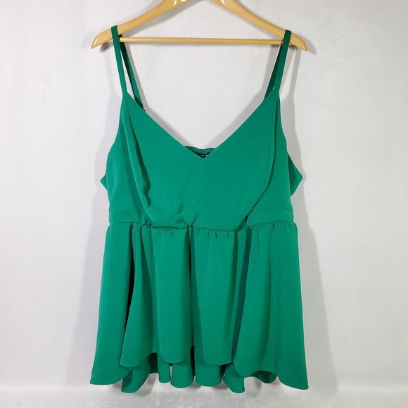 Torrid Emerald Green Tank Top Sz 3 Cami Camisole Flowy Dressy Holiday Christmas - Picture 10 of 11